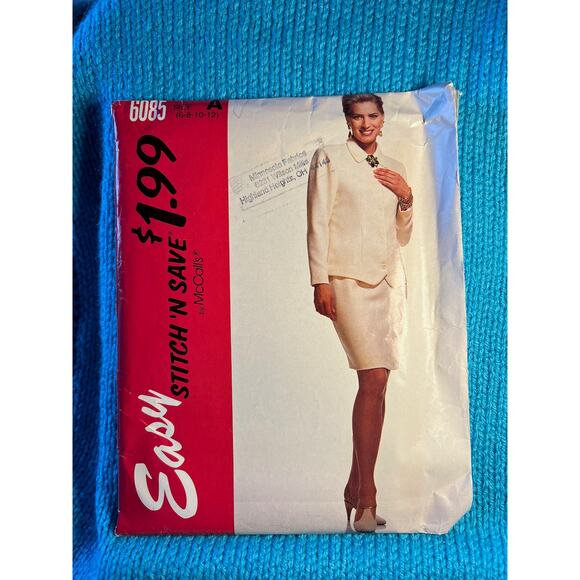 McCalls pattern 6085 suit blazer jacket straight skirt size 6 8 10 12 - Picture 1 of 6